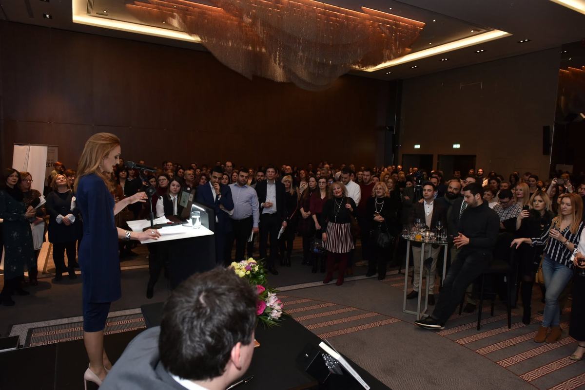 Др. Радован Витошевиќ и MSc Катерина Ангеловска на промоцијата на книгата Будење на свеста, Скопје, 2 февруари 2019